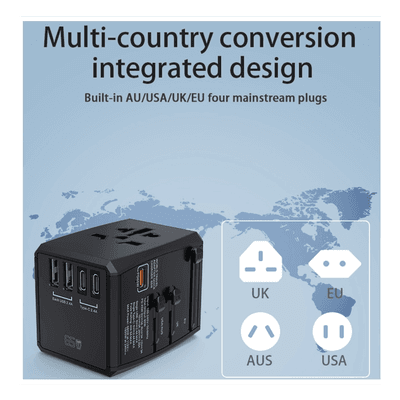 Universal GaN Travel Adapter PD Type-C 65W for MacBook laptop