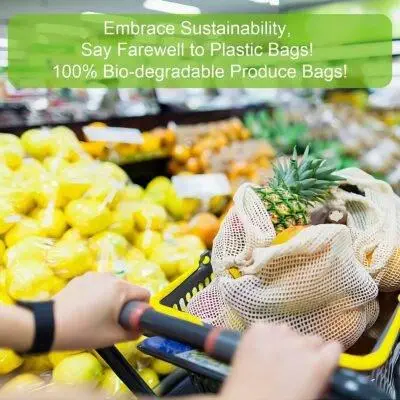 100% Organic Cotton Reusable Produce Bags Eco-Friendly bag