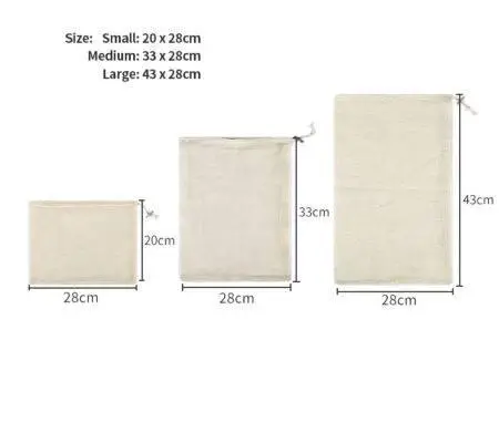 100% Organic Cotton Reusable Produce Bags Eco-Friendly bag