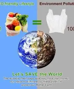 100% Organic Cotton Reusable Produce Bags Eco-Friendly bag