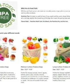 100% Organic Cotton Reusable Produce Bags Eco-Friendly bag