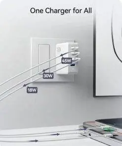 100W GaN 4 Port PD QC Wall Charger for MacBook Xiaomi Samsung