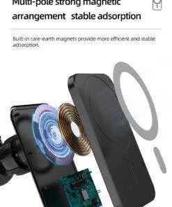 15W MagSafe Car Charger Mount iPhone Holder Black