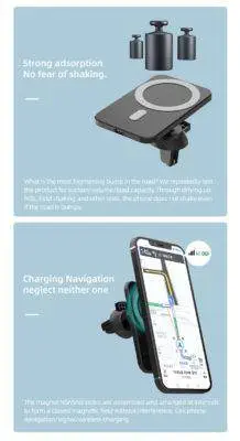 15W MagSafe Car Charger Mount iPhone Holder Black