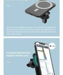 15W MagSafe Car Charger Mount iPhone Holder Black