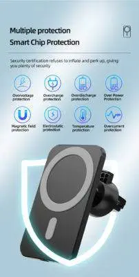 15W MagSafe Car Charger Mount iPhone Holder Black