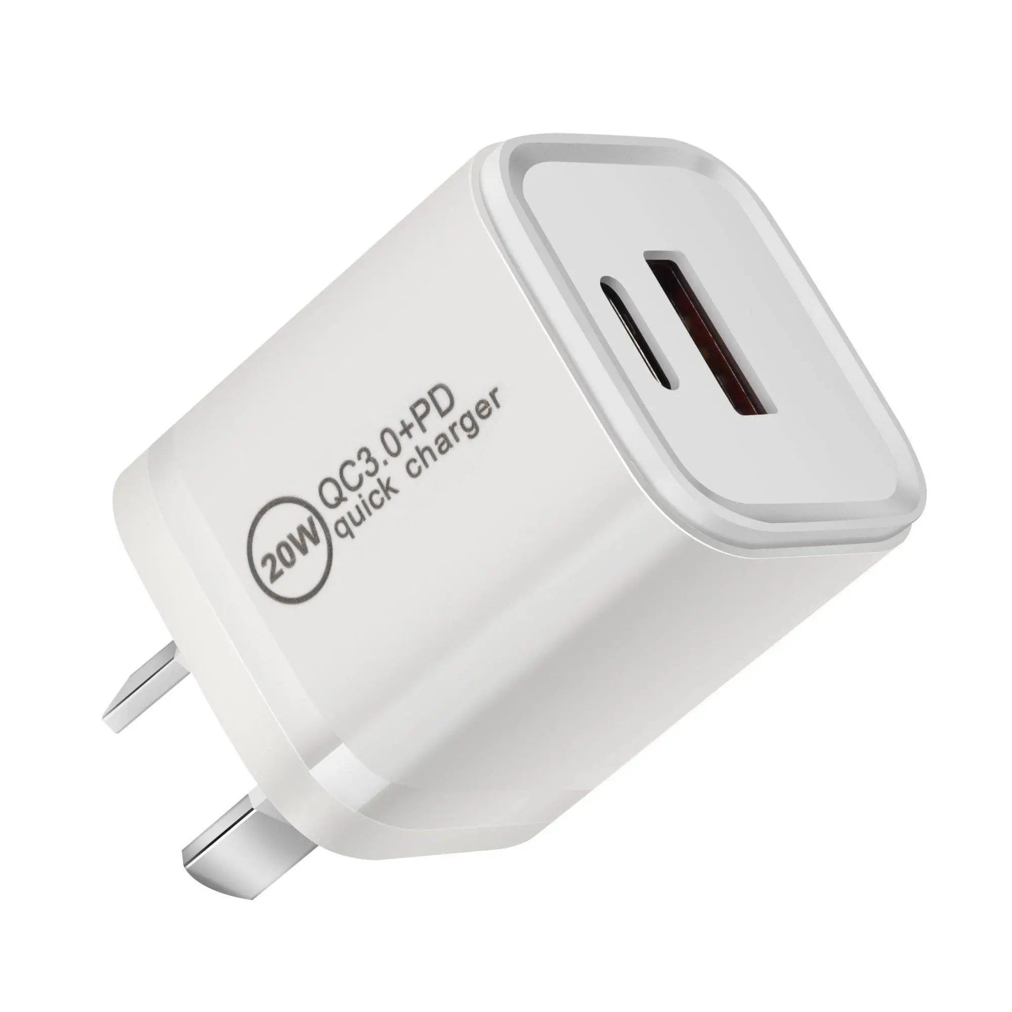 20W Mini Type-C (USB-C) PD and QC3.0 wall charger plug adapter for iPhone Android mobile charger