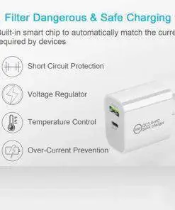 20W PD Type-C QC3.0 for iPhone and Android wall charger SAA Approval