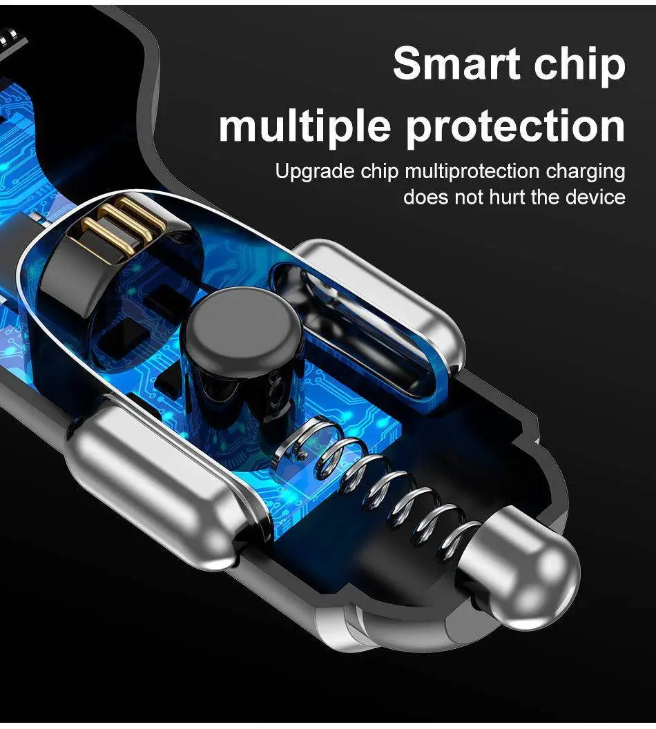 30w Fast Charging 3 Port Type-C PD USB Car Charger