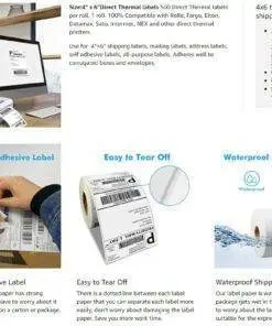 350PCs 150mm x 10mm (4×6) Thermal Transfer Courier Label Permanent Adhesive