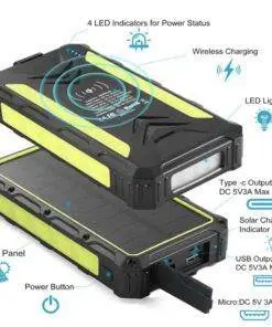 36000mAh Heavy Duty Solar Wireless Charging Power Bank