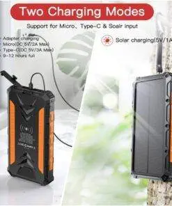 36000mAh Heavy Duty Solar Wireless Charging Power Bank