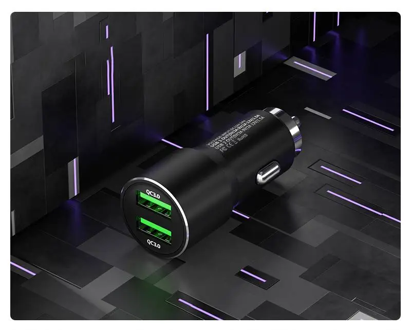 36w Ultra-Fast Dual QC USB-C Type-C Car Charger
