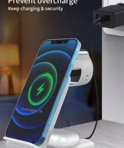 3 in 1 Wireless Charger Stand iPhone 12 Apple Watch AirPods Pro Android Black FREE SHIP