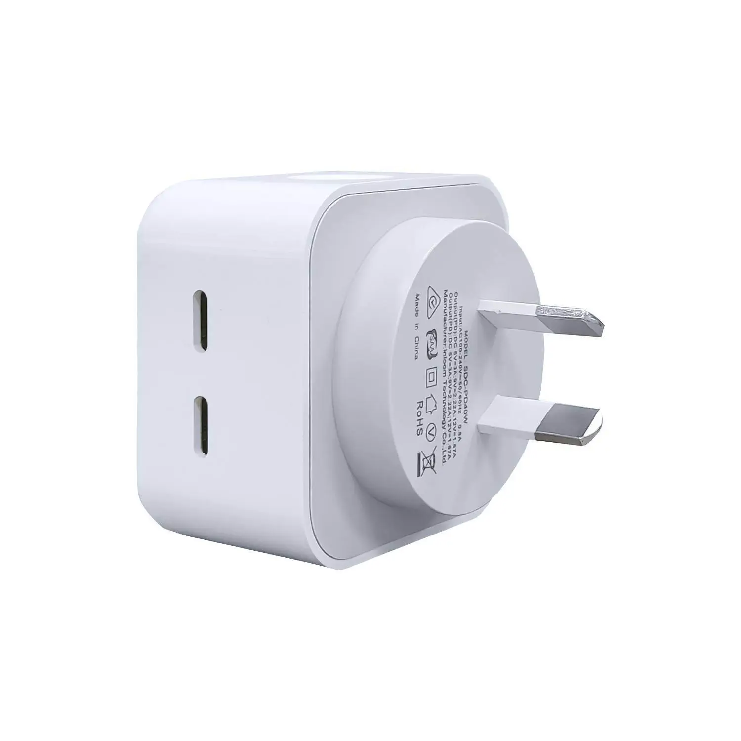 40W Dual USB-C Type-C PD Wall Charger Adapter for iPhone Samsung