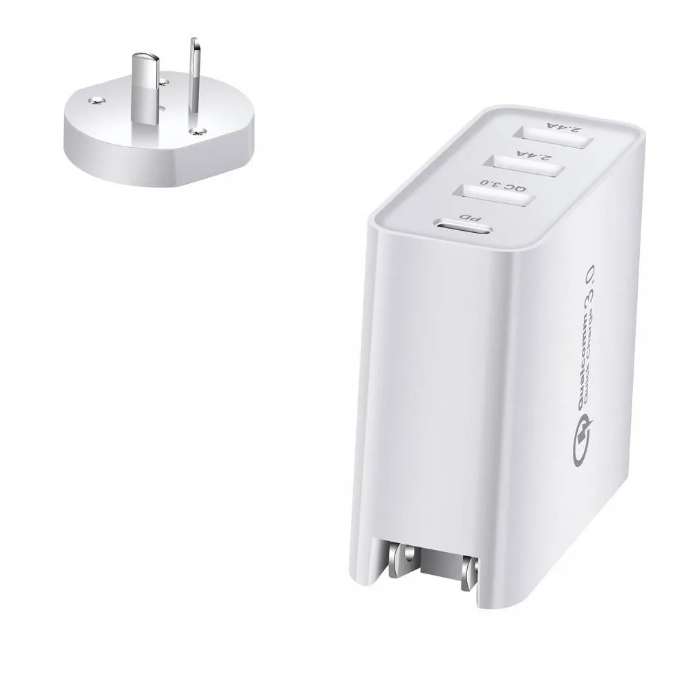 48W 4 Ports PD QC Type-C USB Wall Charger