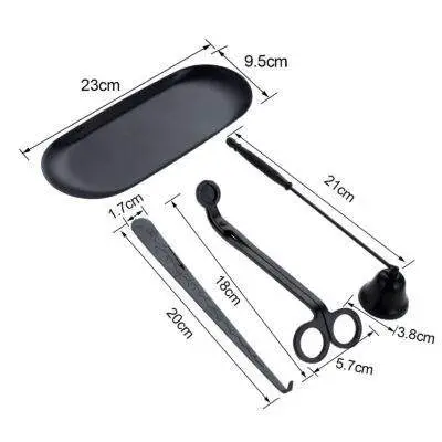 4PCs Stainless Steel Luxury Candle Wick Trimmer Wick Candle Snuffer Plate Tool Set