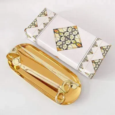4PCs Stainless Steel Luxury Candle Wick Trimmer Wick Candle Snuffer Plate Tool Set