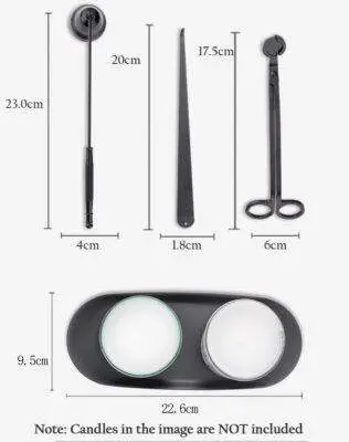 4PCs Stainless Steel Luxury Candle Wick Trimmer Wick Candle Snuffer Plate Tool Set