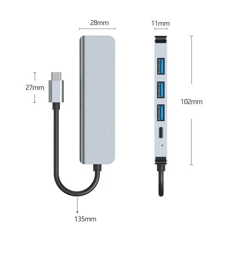 5 in 1 Type-C PD QC HDMI USB3.0 HUB Docking Station