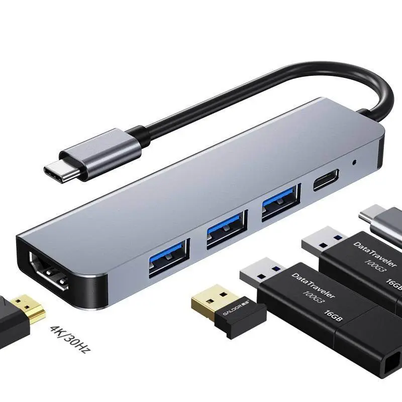 5 in 1 Type-C PD QC HDMI USB3.0 HUB Docking Station