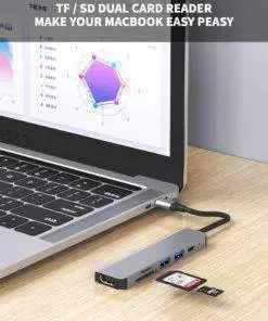 6 in 1 Type-C HDMI USB3.0 HUB Docking Station