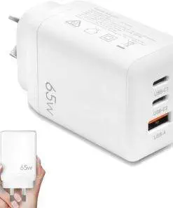 65W GaN Dual Type-C USB-C Wall Charger Adapter