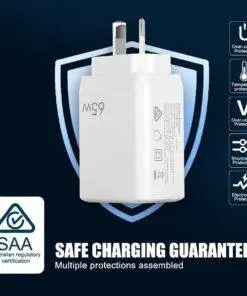 65W GaN Dual Type-C USB-C Wall Charger Adapter