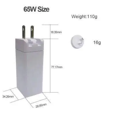 65W Type-C USB-C PD USB Fast Wall Charger