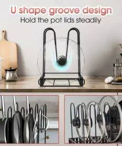 Adjustable 8 Tier Pan and Pot Lid Holder Rack