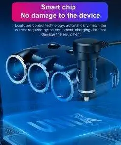 Car Charger Cigarette Lighter Splitter Power Adapter USB Voltage Display 12-24V