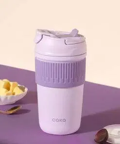 Caka Stainless Steel Thermal Coffee Mugs Cup with Lids and Straws