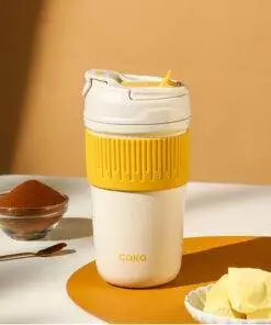 Caka Stainless Steel Thermal Coffee Mugs Cup with Lids and Straws