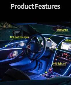 Car Interior Music Flashing EL LED Atmosphere Neon Strip 7M