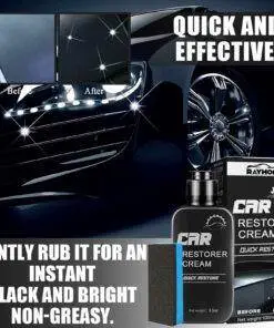 Car Interior Plastic Leather Restorer Cream + Sponge Set