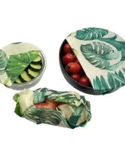 Eco-Friendly Reusable Beeswax Food Wraps-Green Leaves