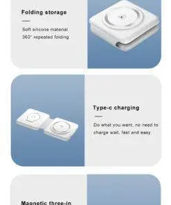 Foldable 3-in-1 MagSafe Charger for iPhone Samsung