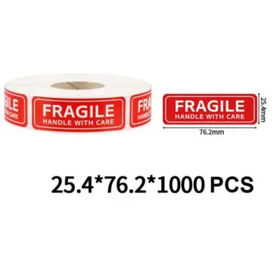 Fragile Stickers 76mm x 25mm 500 Labels Roll