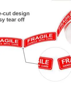Fragile Stickers 76mm x 25mm 500 Labels Roll