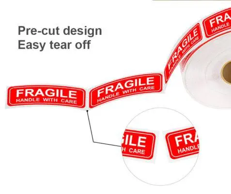 Fragile Stickers 76mm x 25mm 500 Labels Roll
