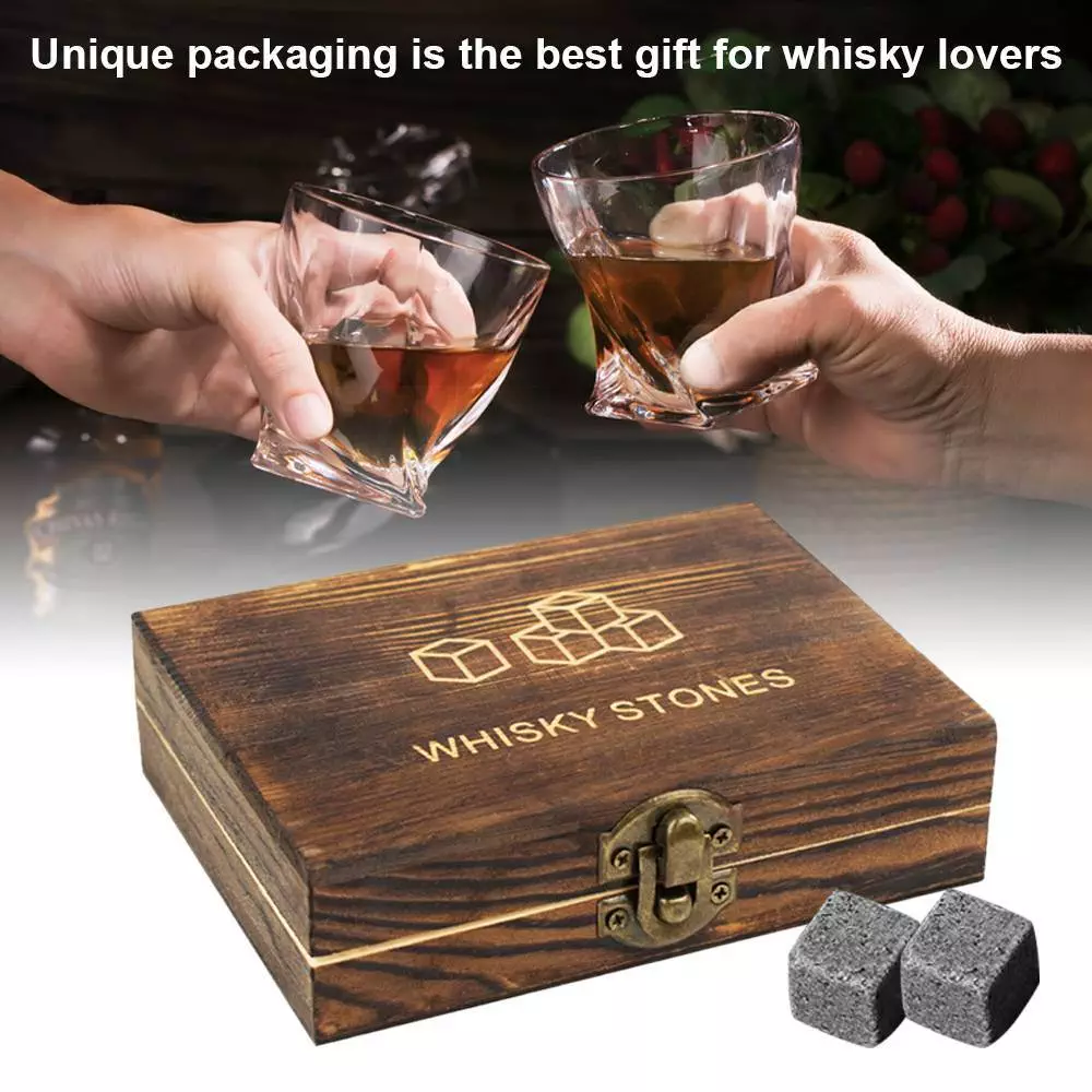 Luxury Whisky Stones Gift Set 9 Granite Ice Cube