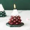 Elegant Tree Pine Tree Fragrance Scented Candle with Marble Coaster