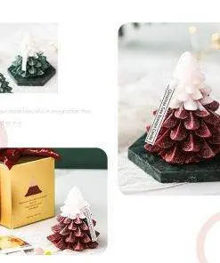 Elegant Tree Pine Tree Fragrance Scented Candle with Marble Coaster