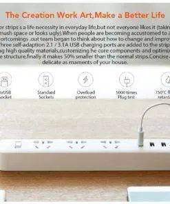 Xiaomi Power Extension Cord Household Lead with 3 USB 1.8M White