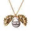 Gold Silver Open Locket You Are My Sunshine Sunflower Necklace For Women
