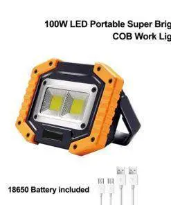 Portable 2 COB LED Work Lamp Outdoor Flood Light Camping Flashlight
