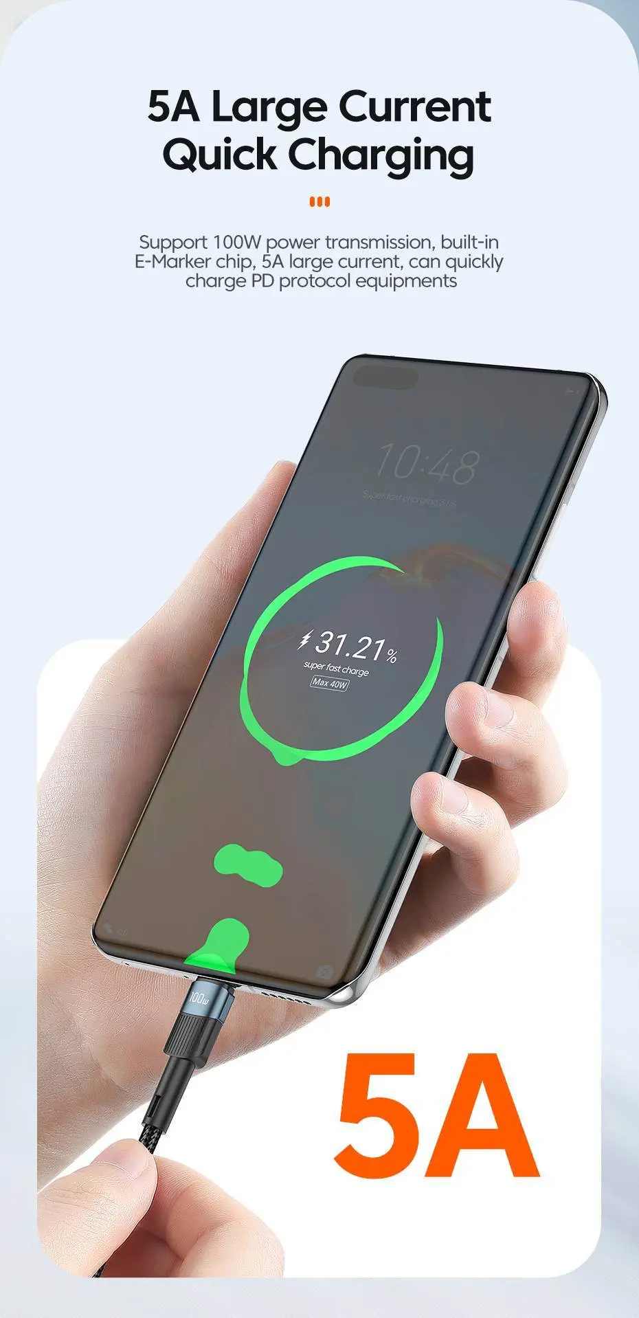 USB-C to Type-C PD 100W Fast Charging Cable