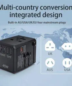 Universal GaN Travel Adapter PD Type-C 45W for MacBook laptop