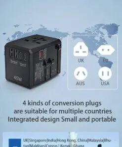 Universal GaN Travel Adapter PD Type-C 45W for MacBook laptop