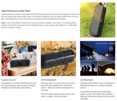 Waterproof Solar Bluetooth Speaker